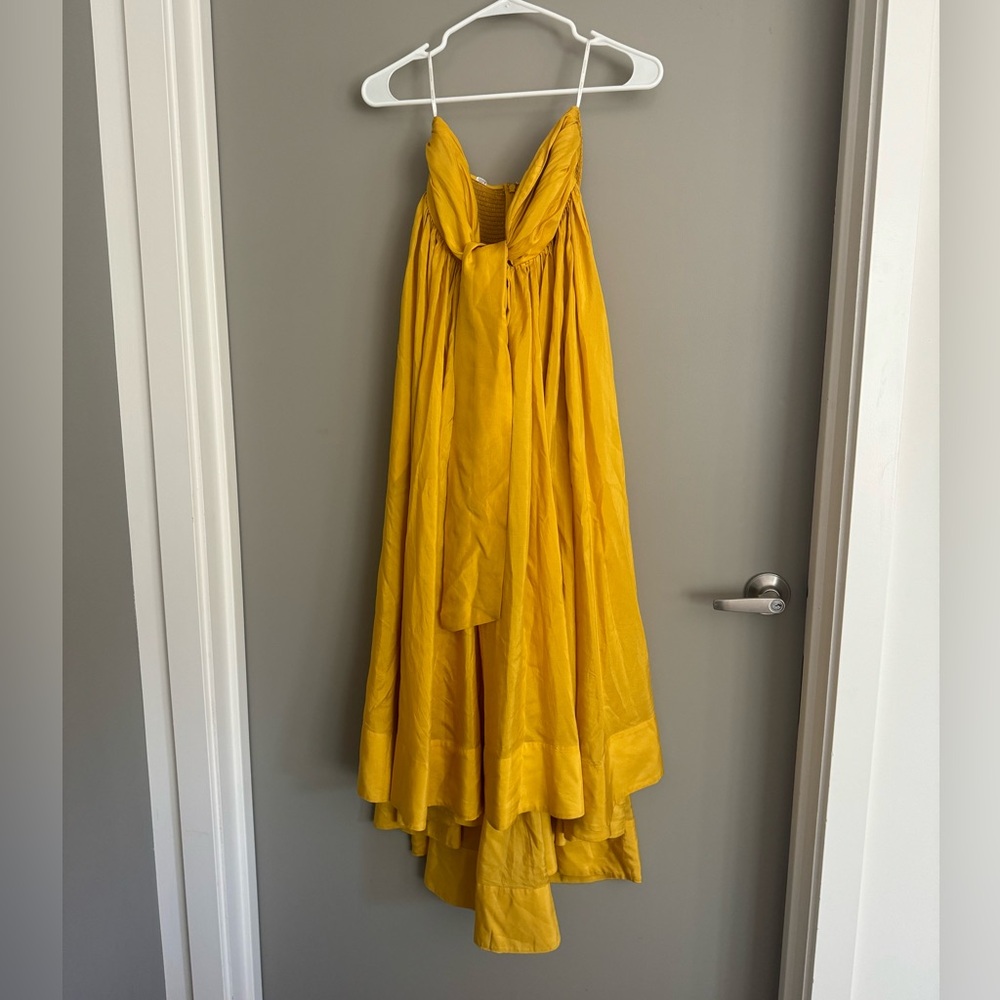 Zimmerman Silk Halter High-Low Dress | Zimmerman Size 2 | Color : Mustard